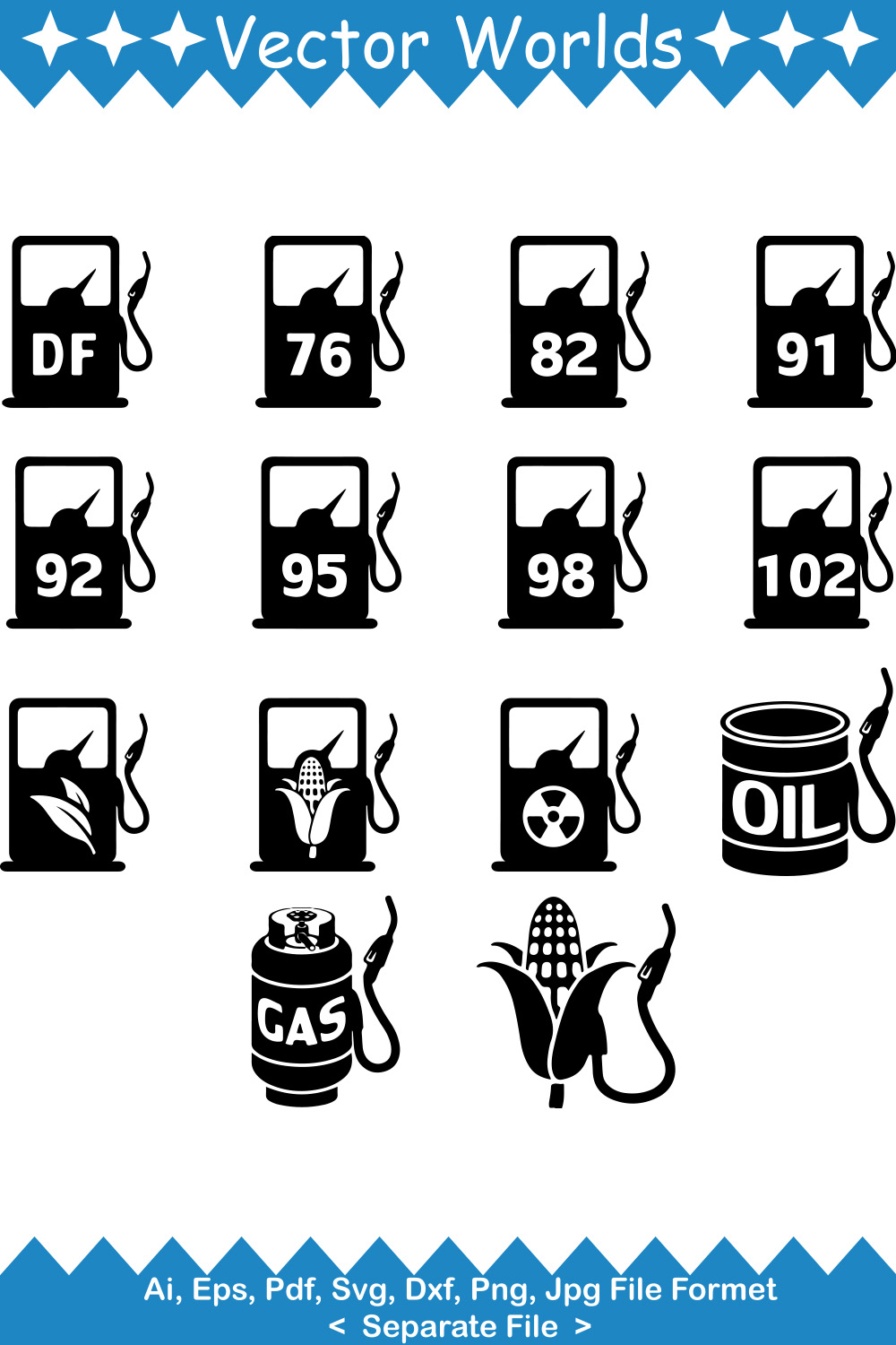 Fuel Pump SVG Vector Design pinterest preview image.