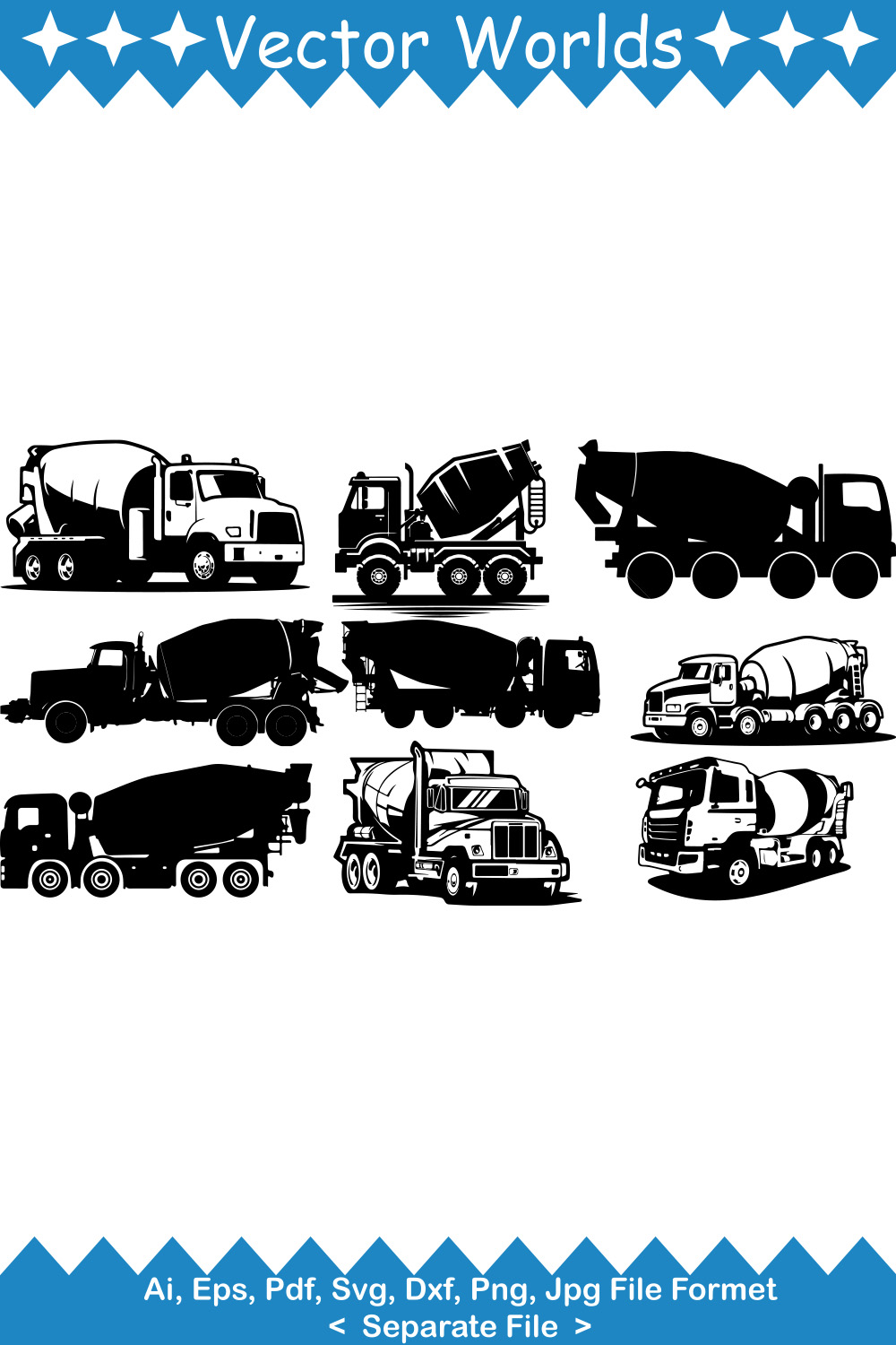 Pump Truck SVG Vector Design pinterest preview image.