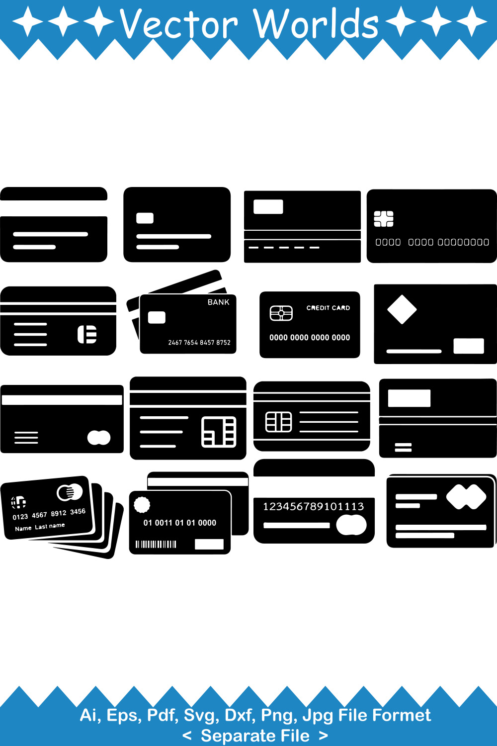 Credit Card SVG Vector Design pinterest preview image.