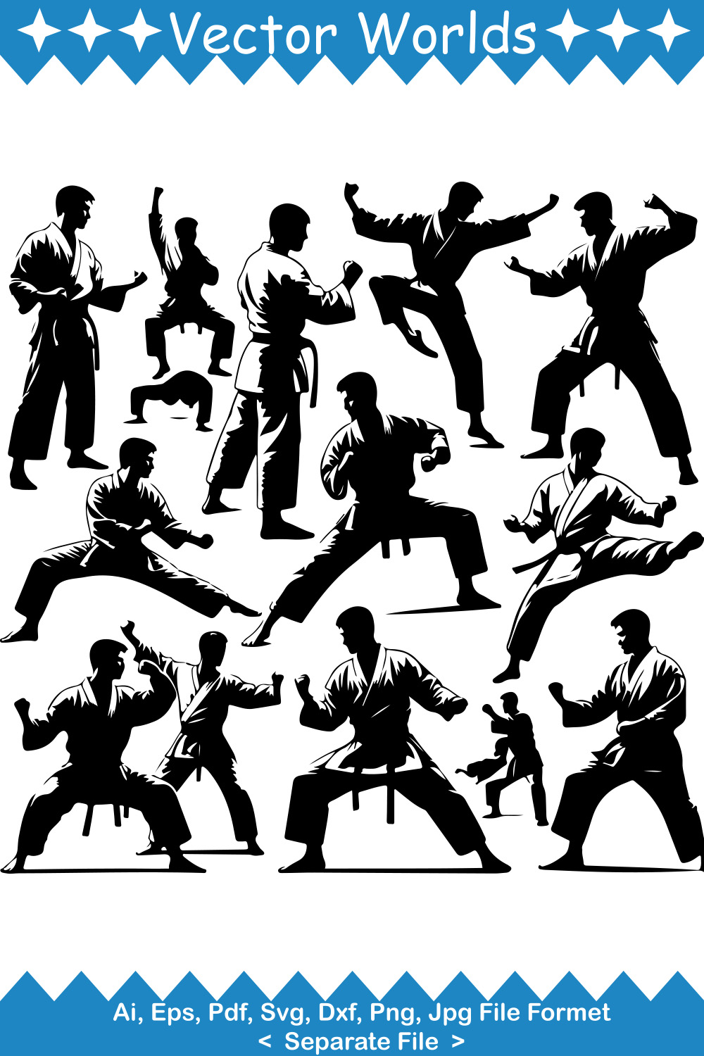 Karate Hit SVG Vector Design pinterest preview image.