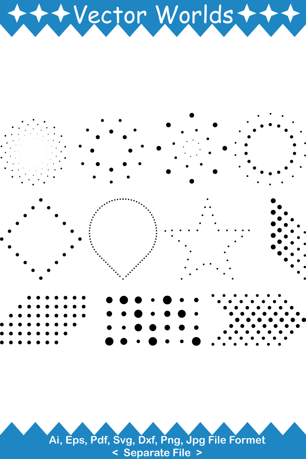 Dotted Line SVG Vector Design pinterest preview image.