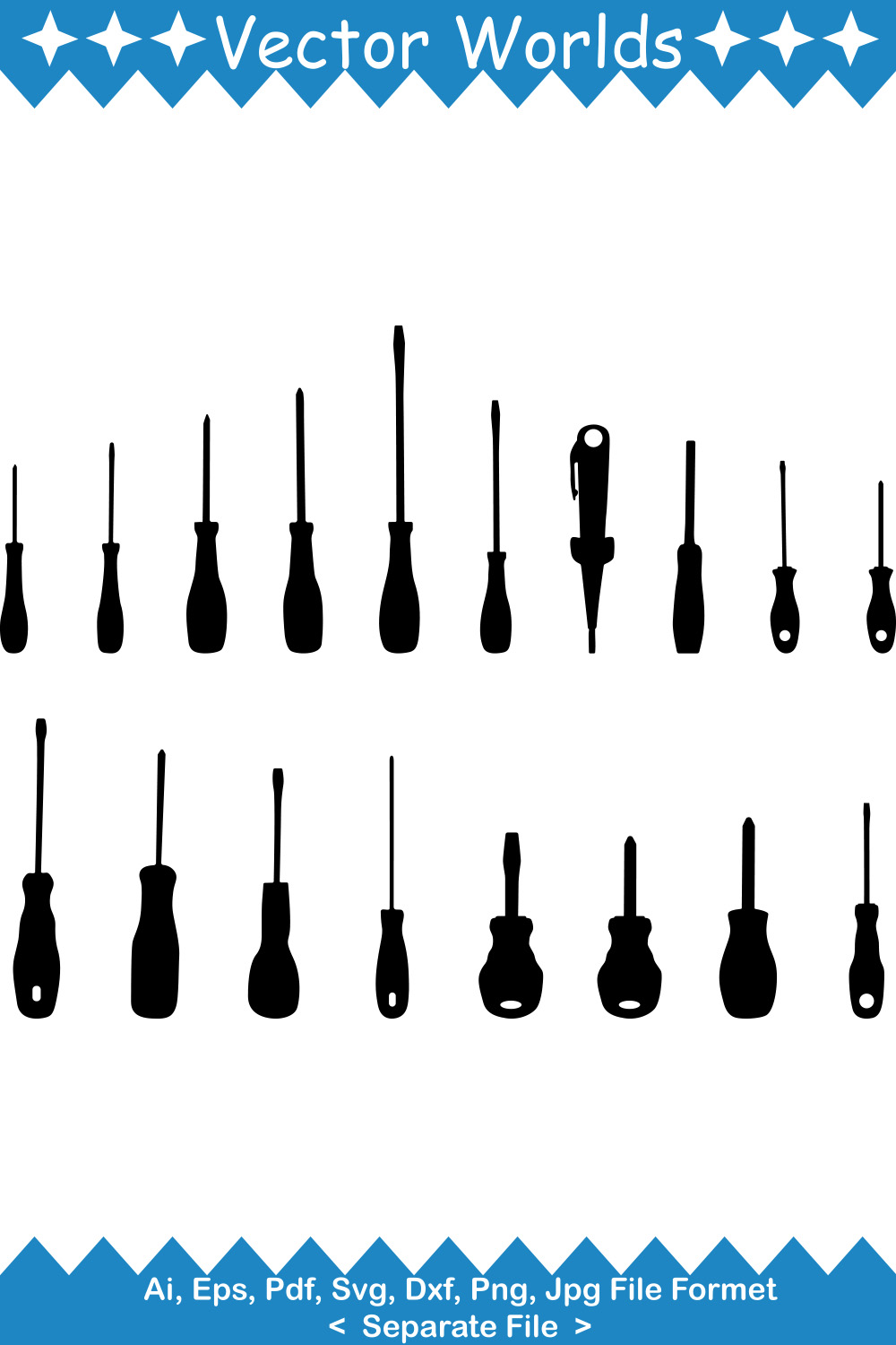 Screwdriver SVG Vector Design pinterest preview image.