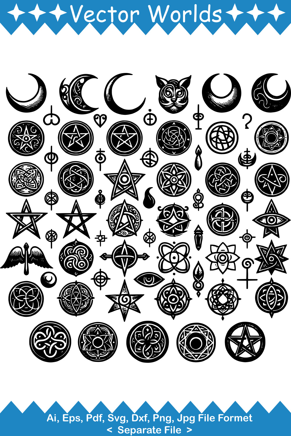 Pagan Symbols SVG Vector Design pinterest preview image.