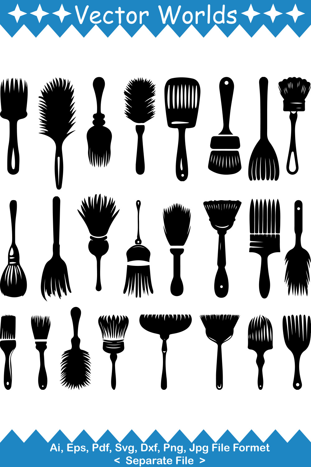 Basting Brush SVG Vector Design pinterest preview image.