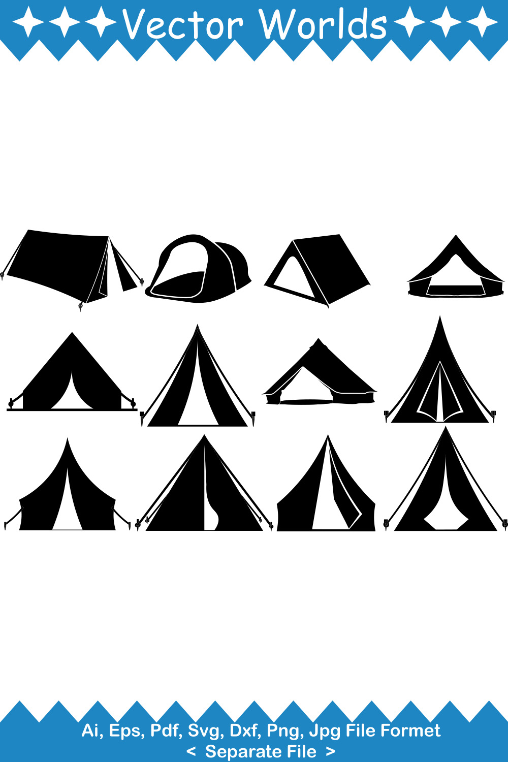 Shelters Tent SVG Vector Design pinterest preview image.