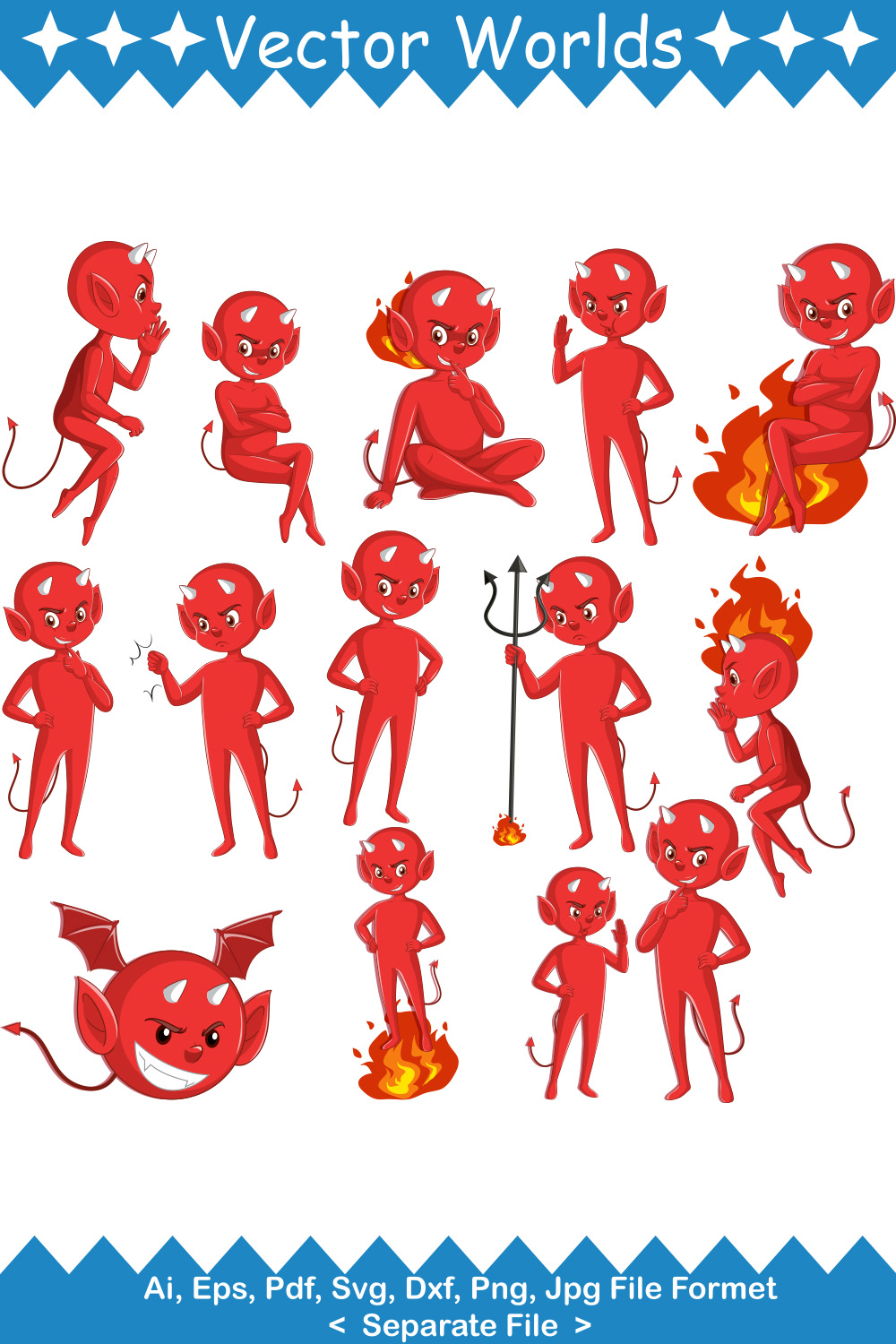 Devil SVG Vector Design pinterest preview image.