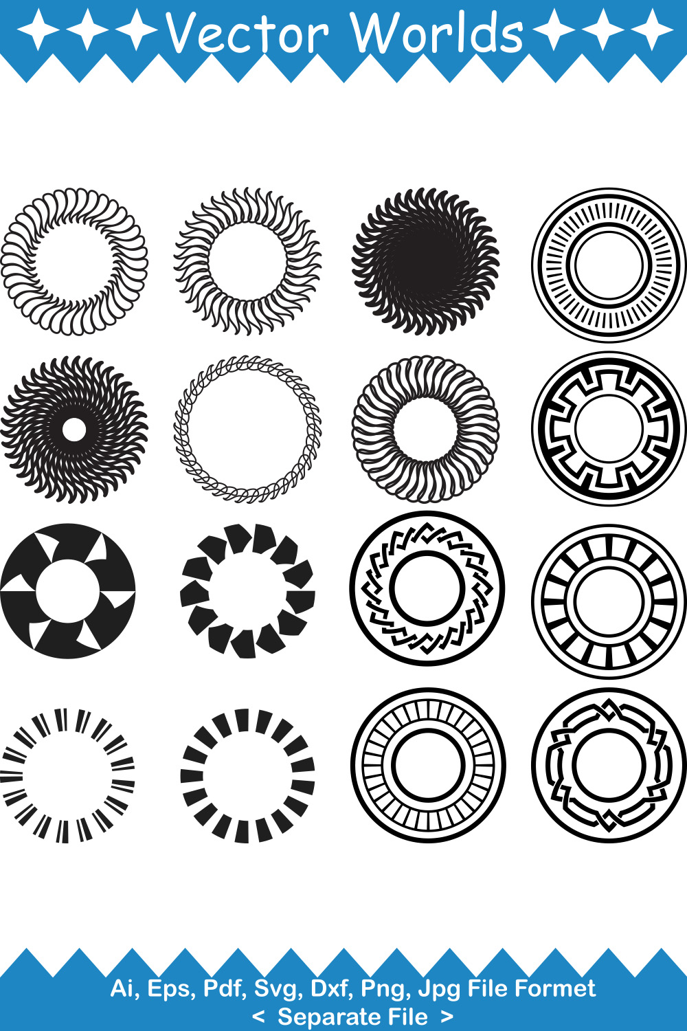 Spinners Frisbee SVG Vector Design pinterest preview image.