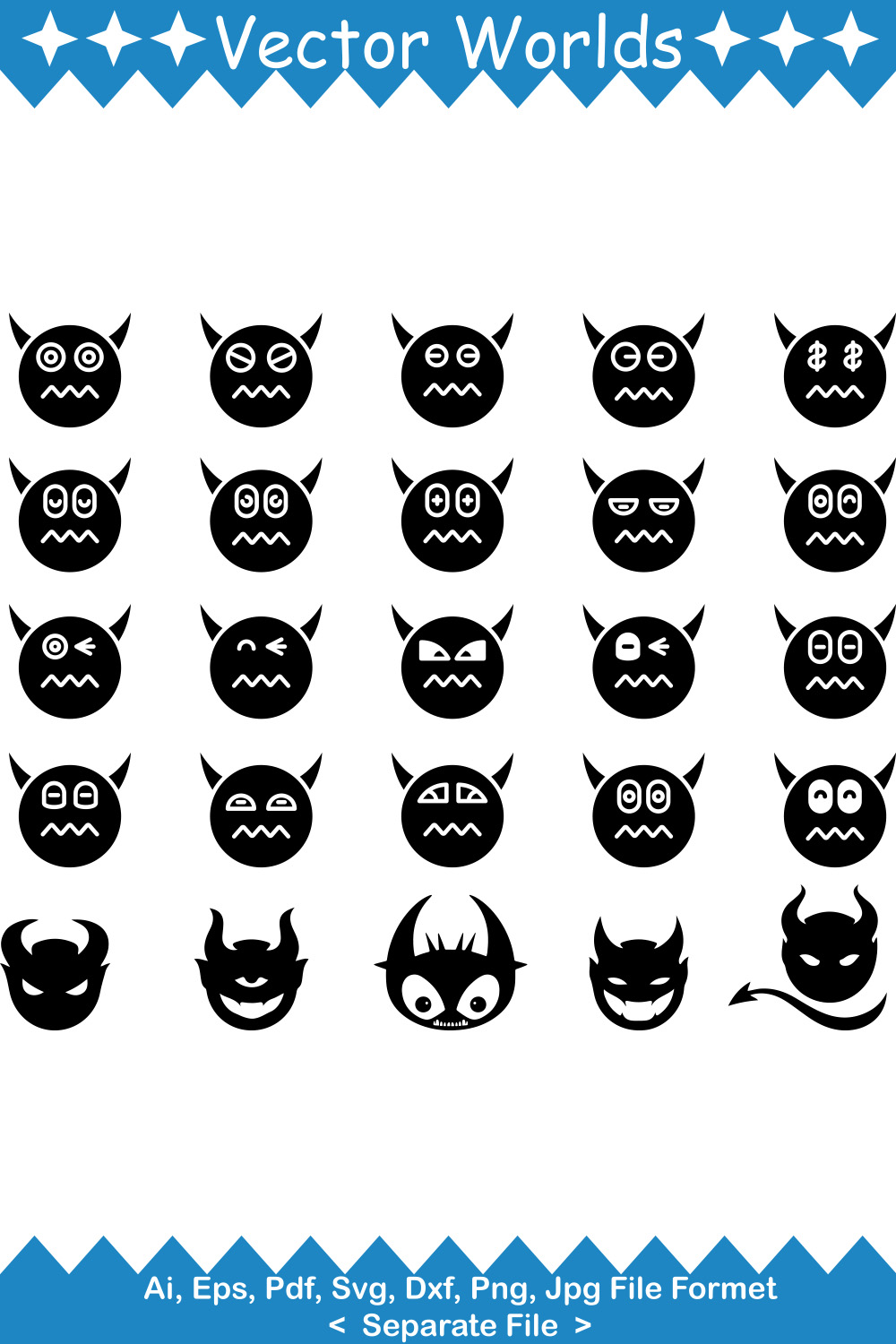 Nervous Devil SVG Vector Design pinterest preview image.