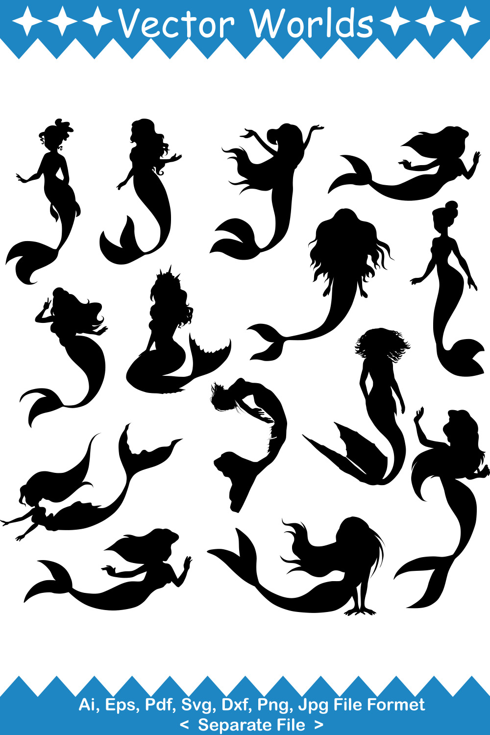 Siren SVG Vector Design pinterest preview image.