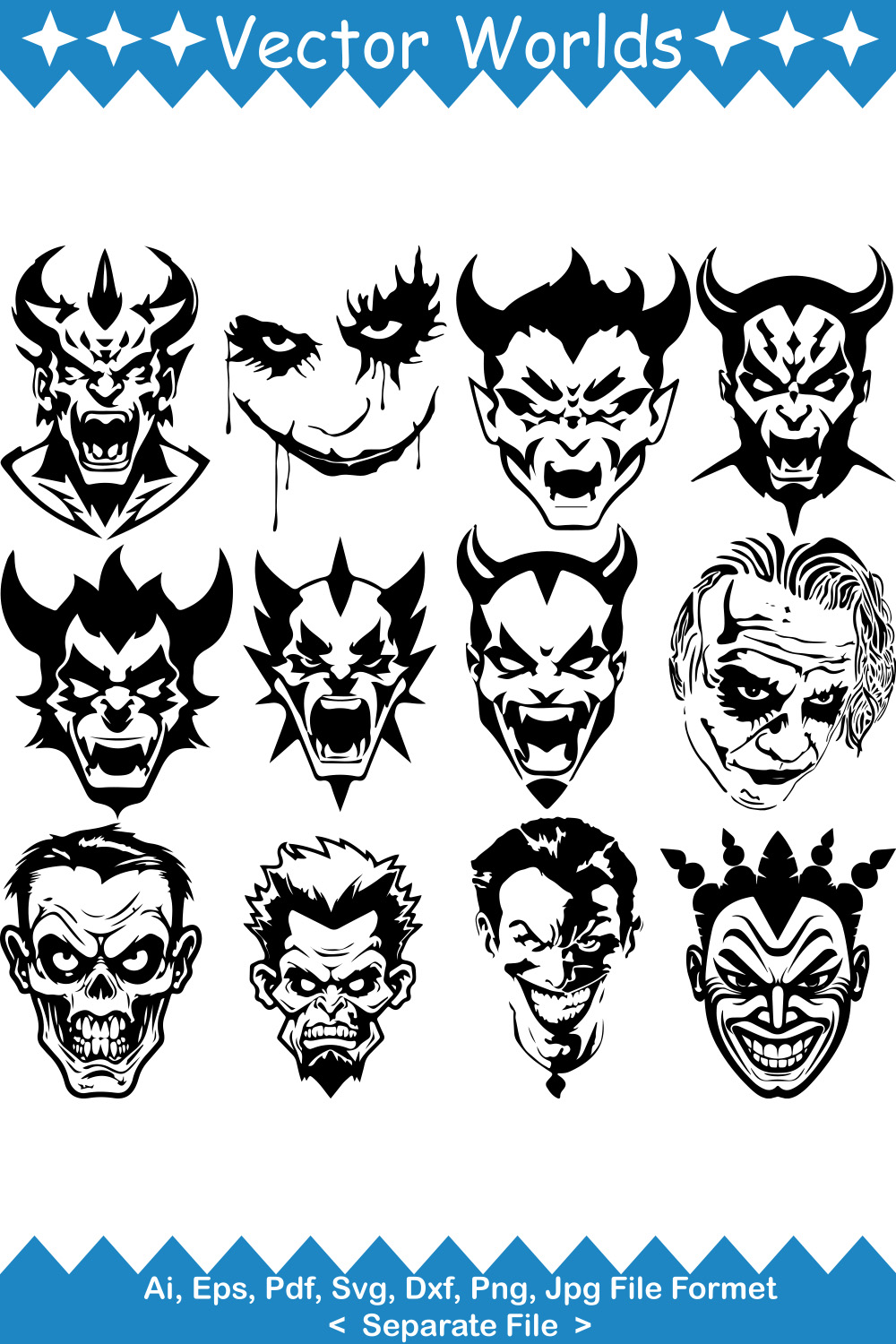 Jokar Mask SVG Vector Design pinterest preview image.