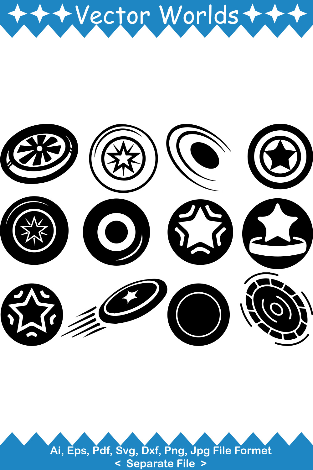 Frisbee SVG Vector Design pinterest preview image.