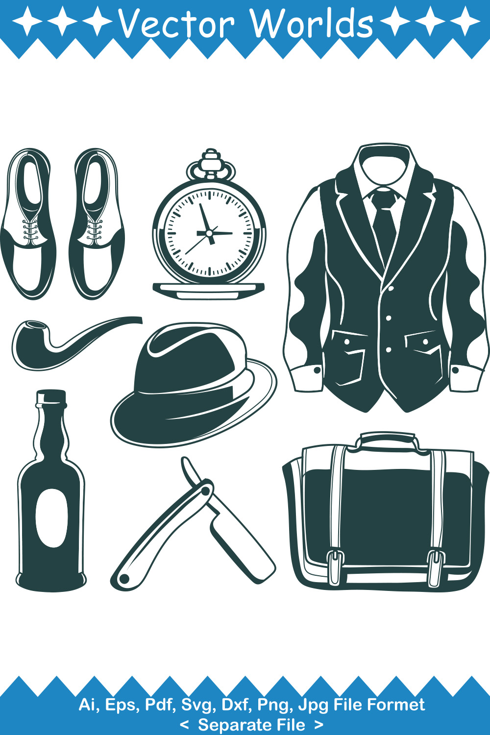 Gentleman Element SVG Vector Design pinterest preview image.