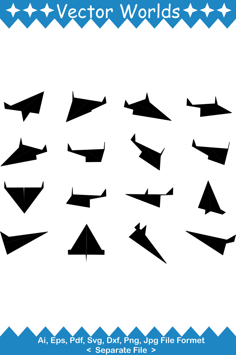 Paper Planes SVG Vector Design pinterest preview image.