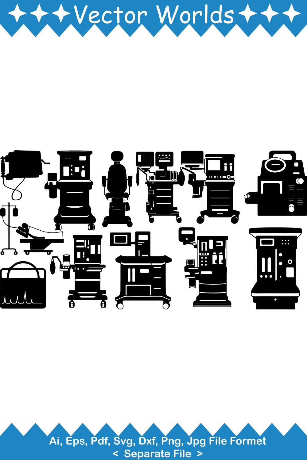 Anesthesia Machines SVG Vector Design pinterest preview image.