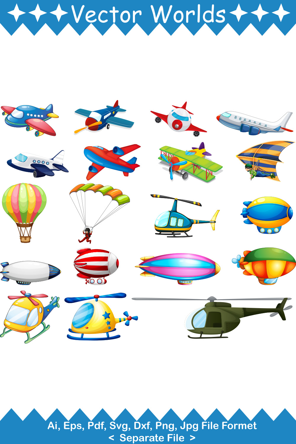 Air Vehicles SVG Vector Design pinterest preview image.