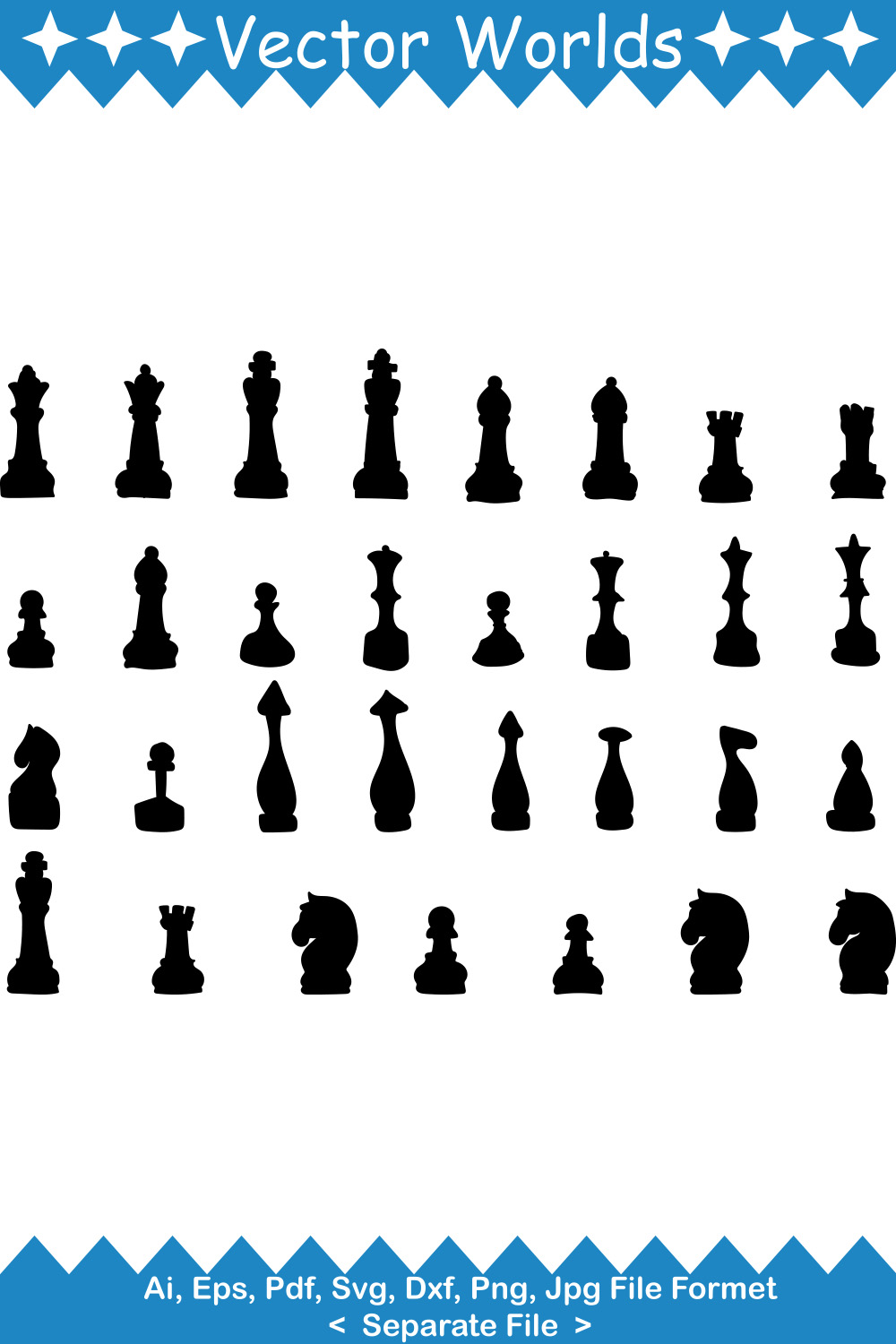 Chessboard SVG Vector Design pinterest preview image.