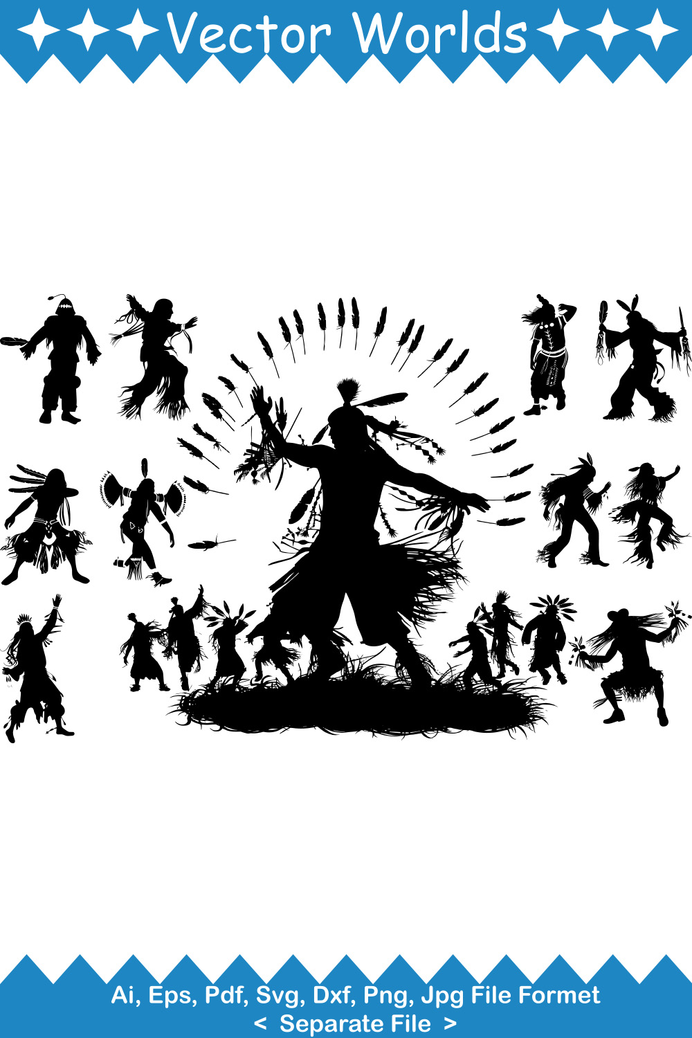 Native Dances SVG Vector Design pinterest preview image.