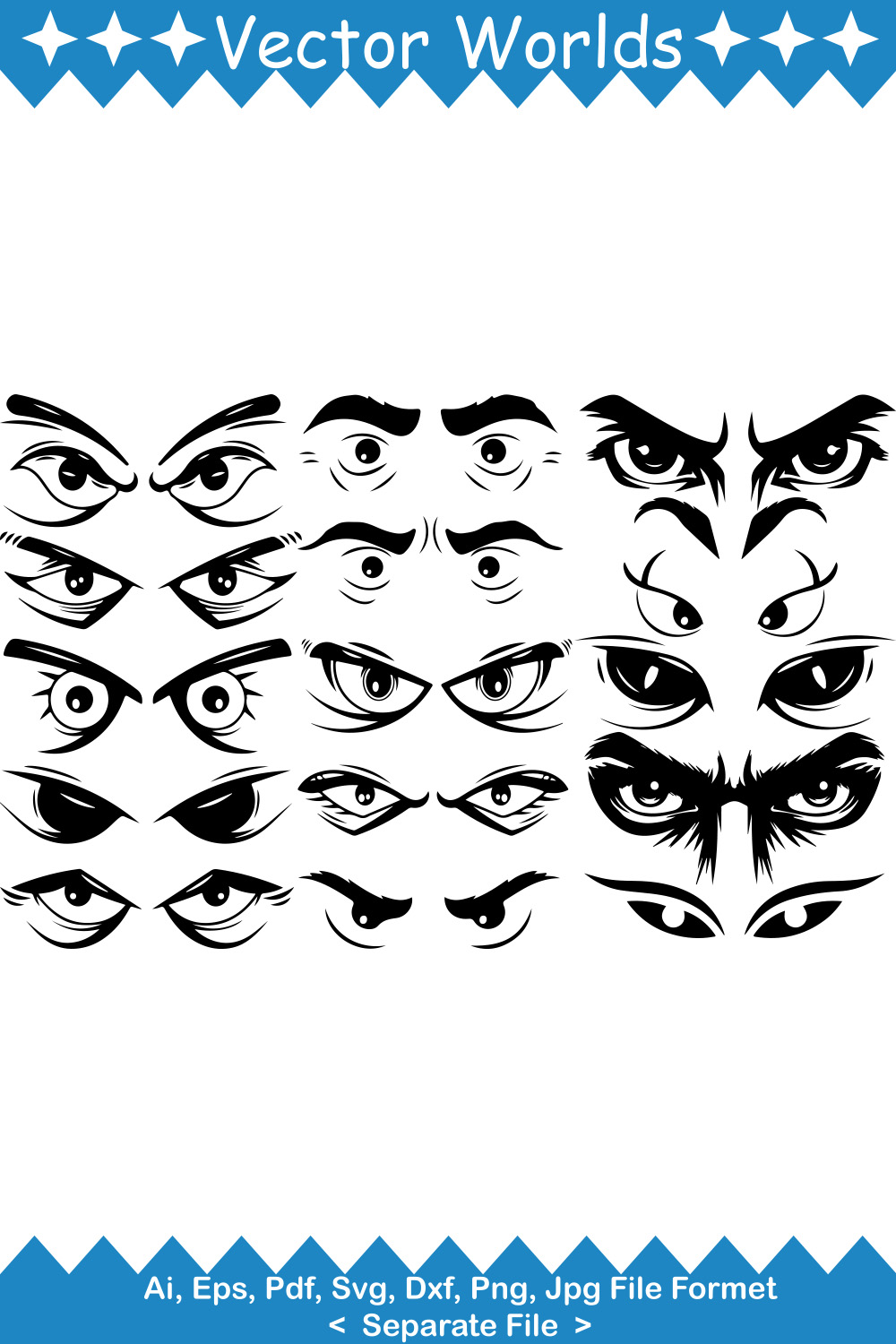 Devil Eyes SVG Vector Design pinterest preview image.