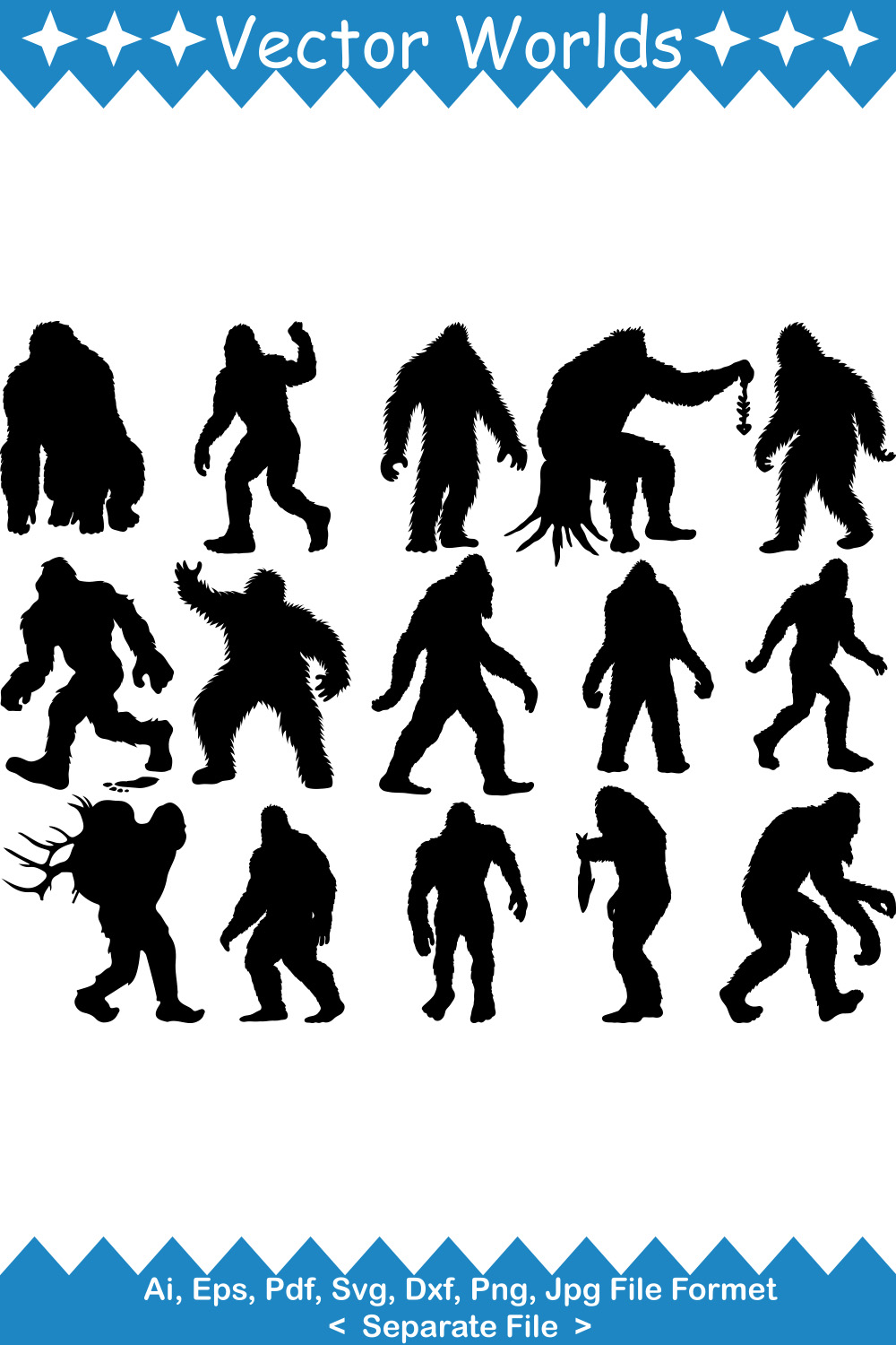 Bigfoots SVG Vector Design pinterest preview image.