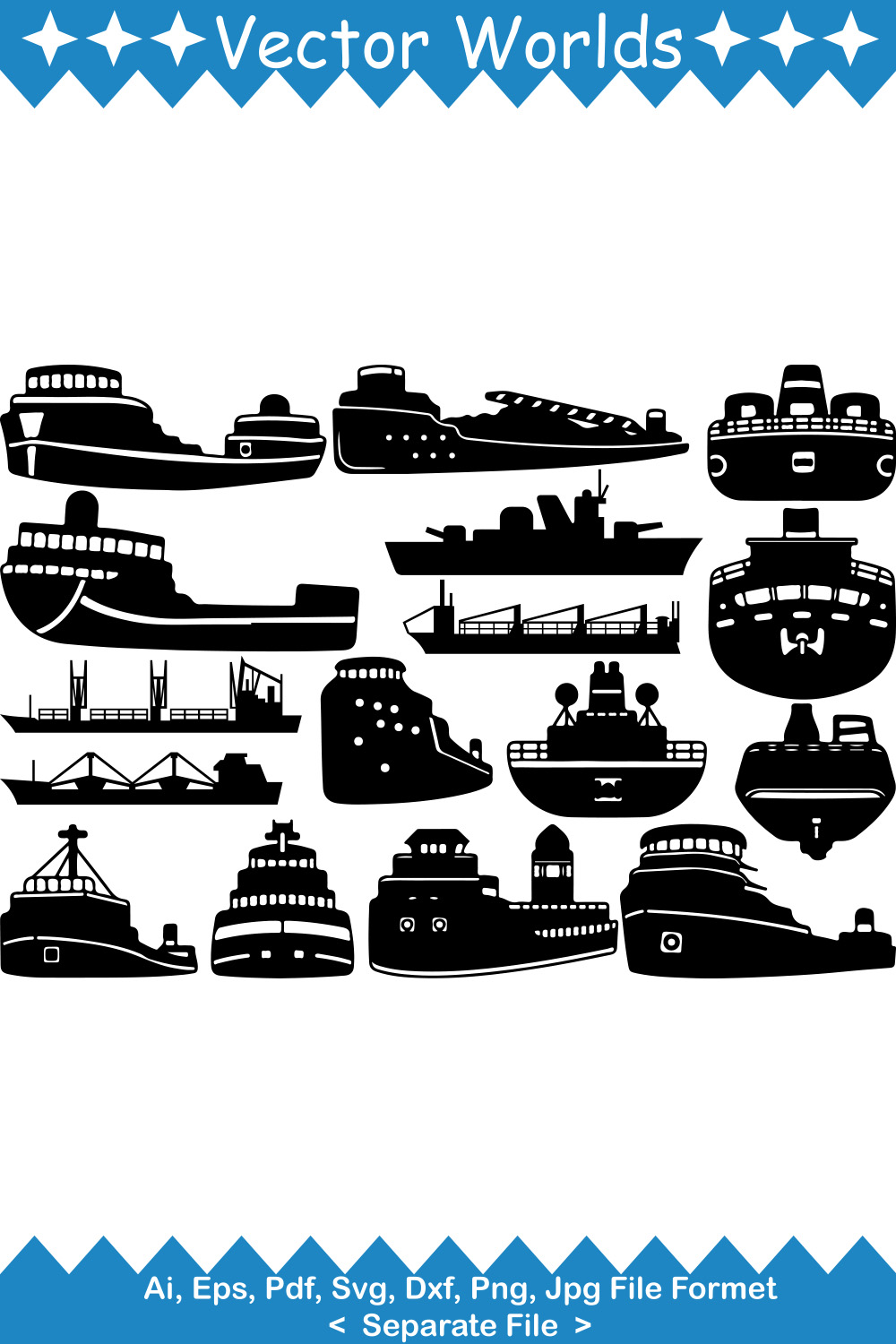 Lake Freighter SVG Vector Design pinterest preview image.