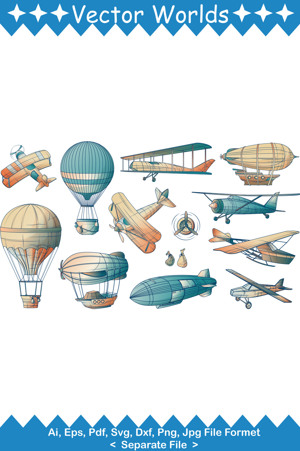 Air Vehicles SVG Vector Design pinterest preview image.