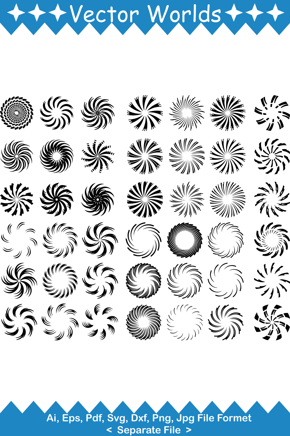 Spiral Circle SVG Vector Design pinterest preview image.