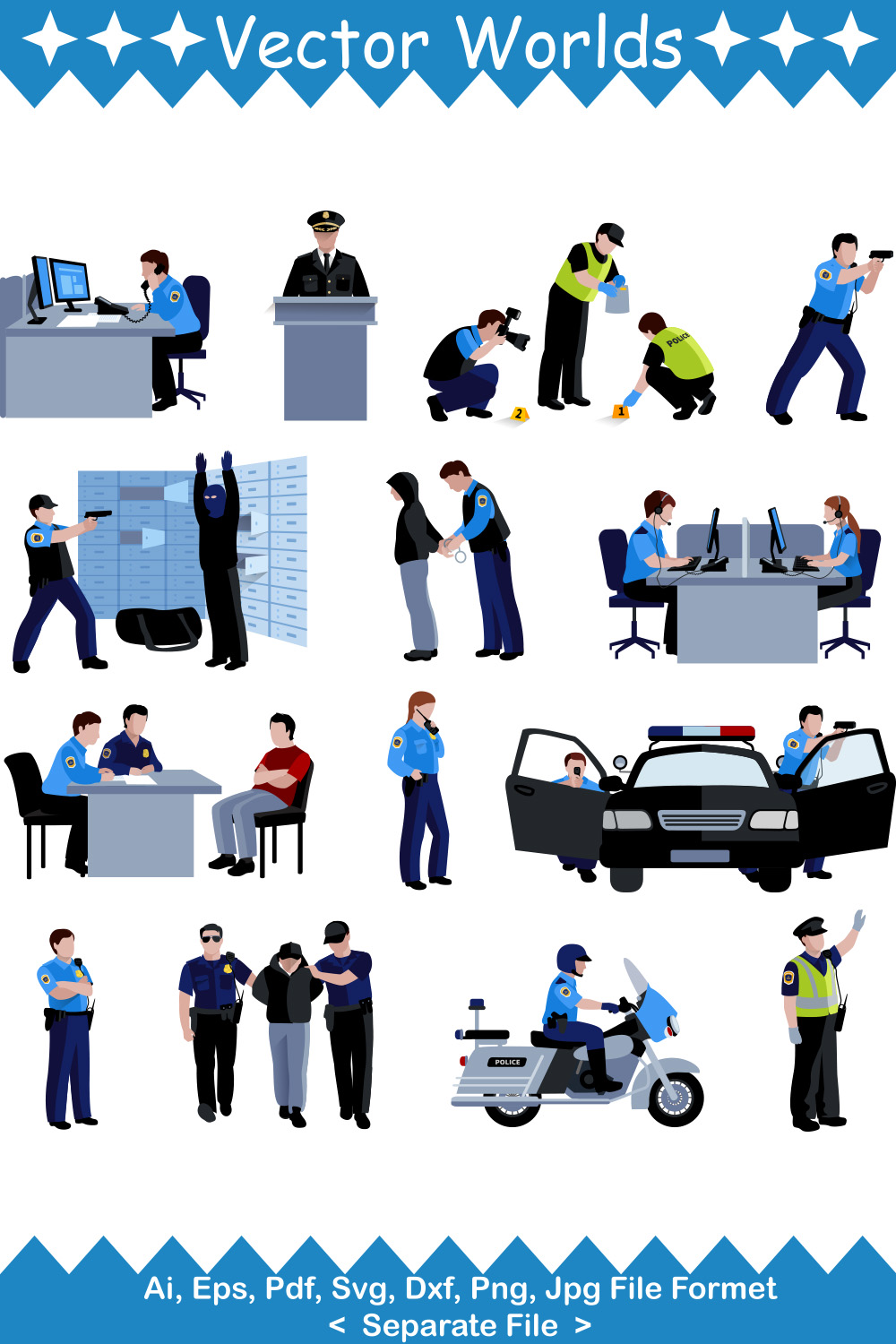 Protect Police SVG Vector Design pinterest preview image.