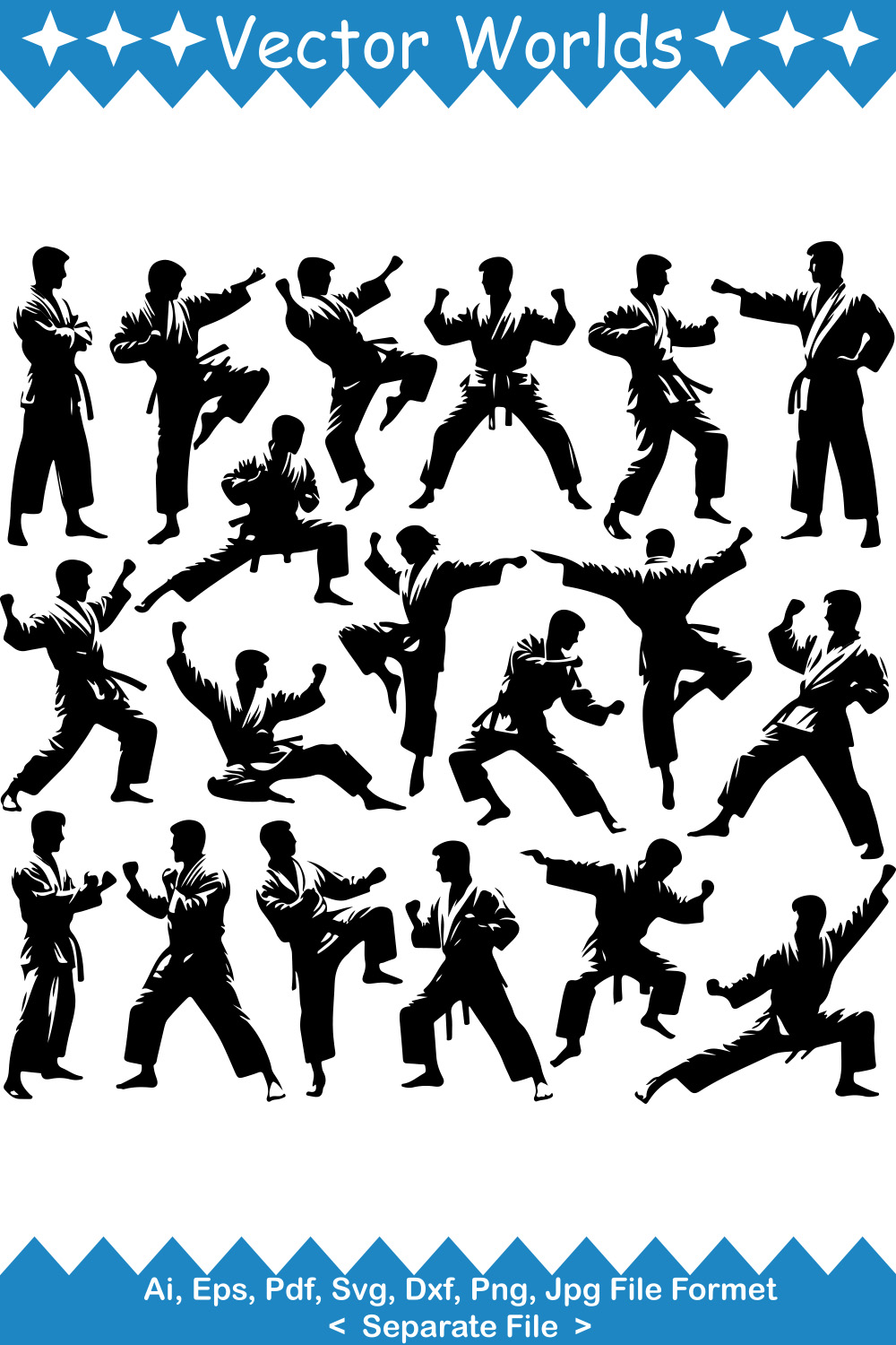 Karate Hit SVG Vector Design pinterest preview image.