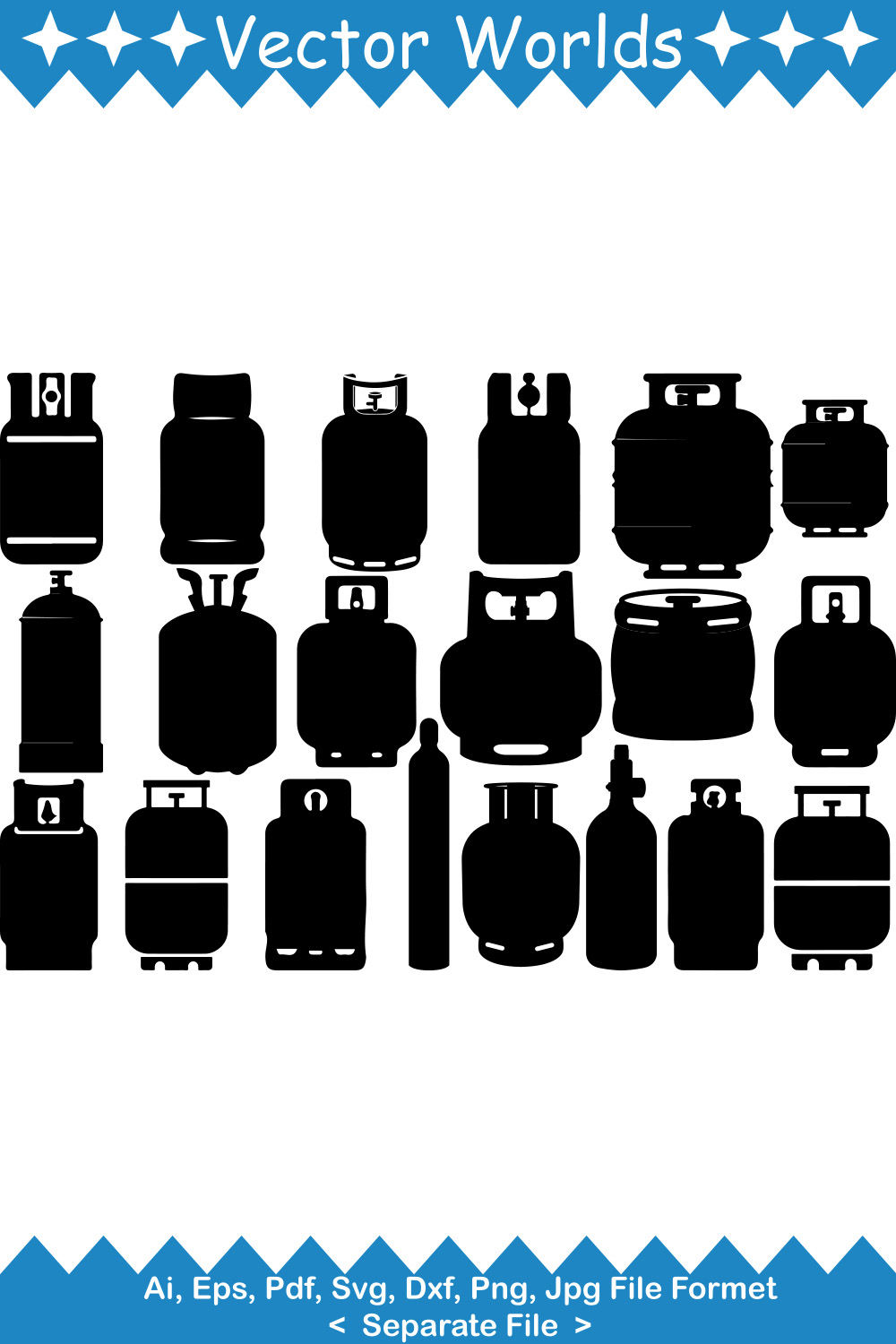 Propane Gas Cylinder SVG Vector Design pinterest preview image.