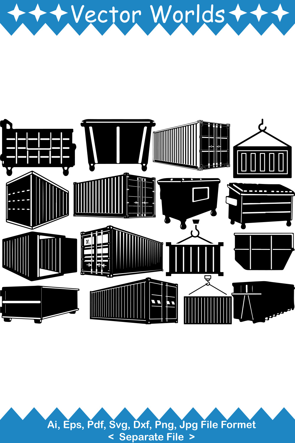 Container SVG Vector Design pinterest preview image.