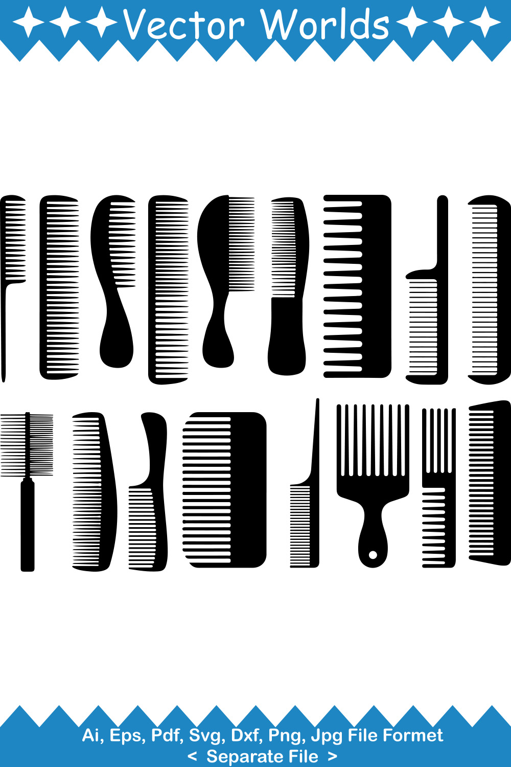 Comb SVG Vector Design pinterest preview image.