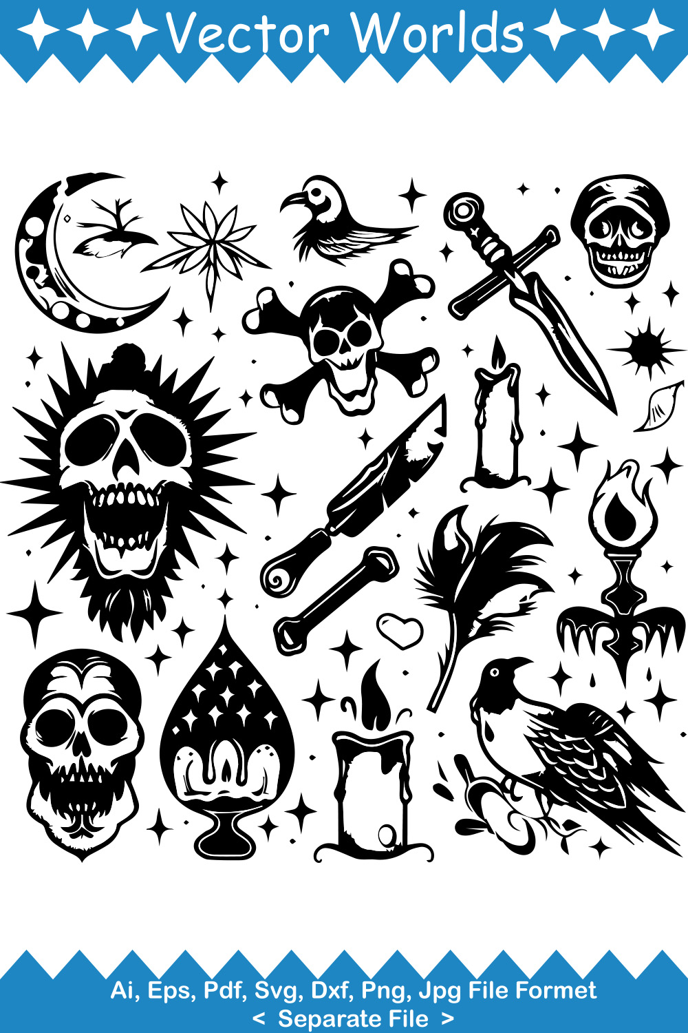 Tattoos SVG Vector Design pinterest preview image.