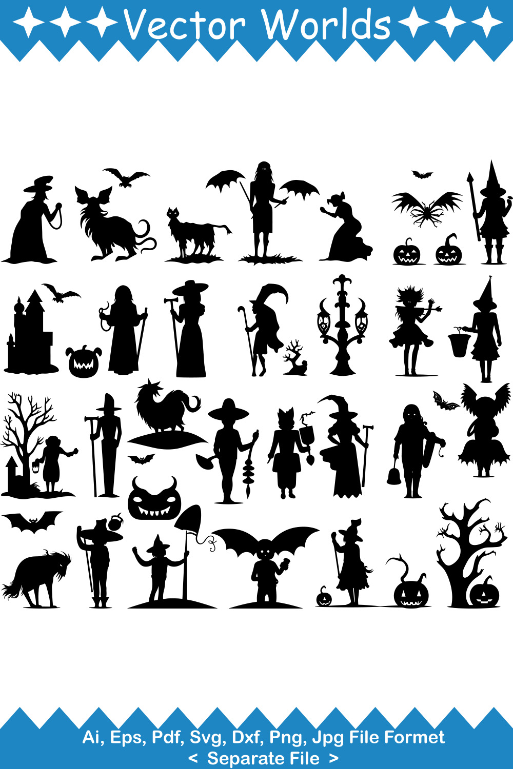 Halloween Holiday SVG Vector Design pinterest preview image.