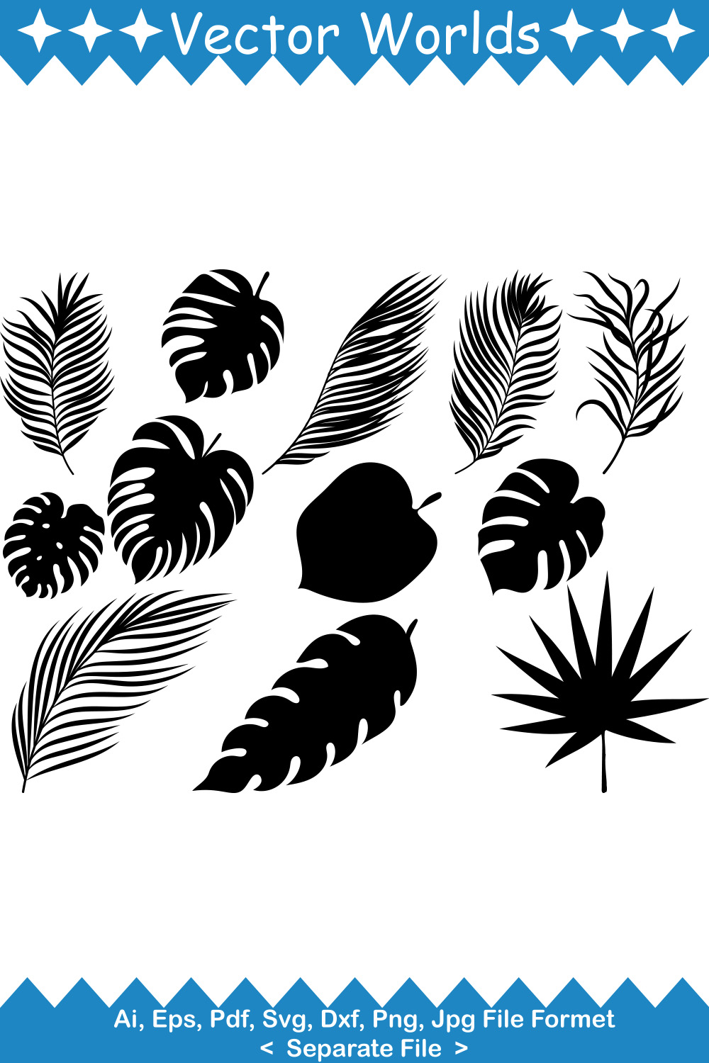 Palm Branch SVG Vector Design pinterest preview image.