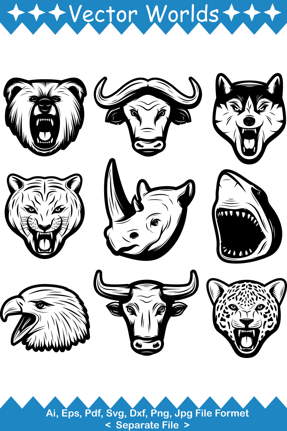 Wild Animal SVG Vector Design pinterest preview image.