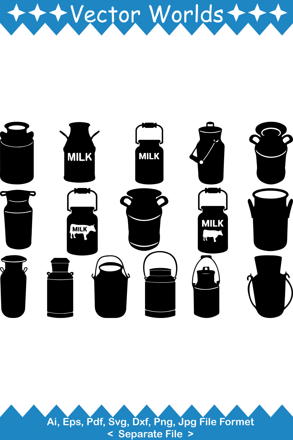 Milk Can SVG Vector Design pinterest preview image.