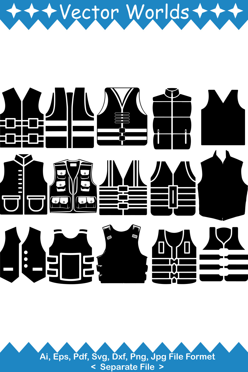 Vest SVG Vector Design pinterest preview image.