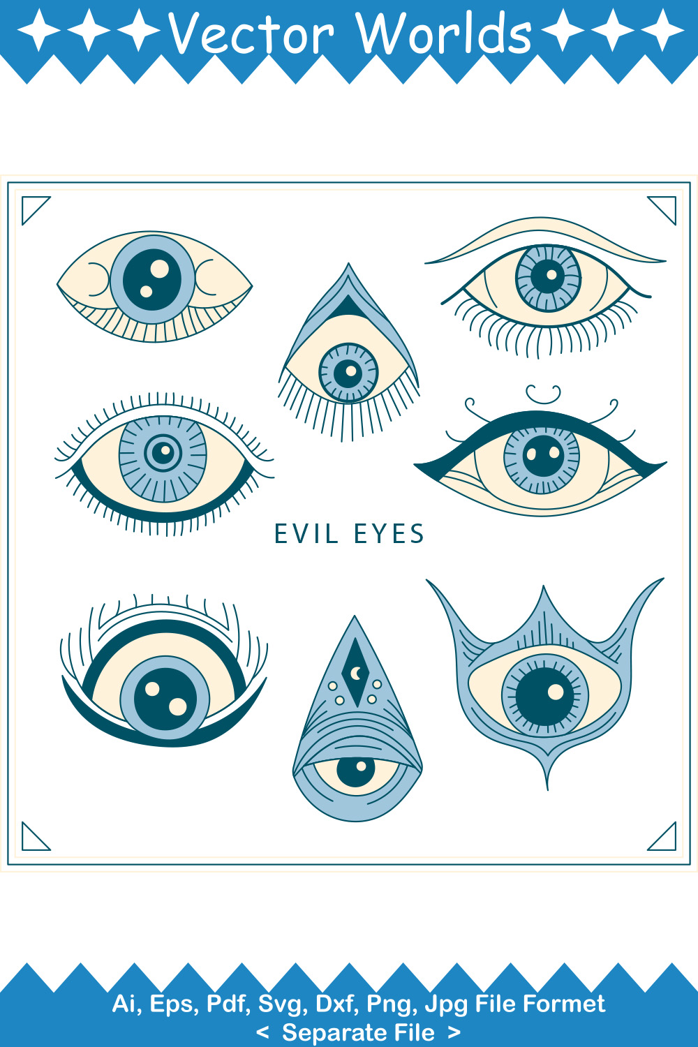 Evil Eye SVG Vector Design pinterest preview image.