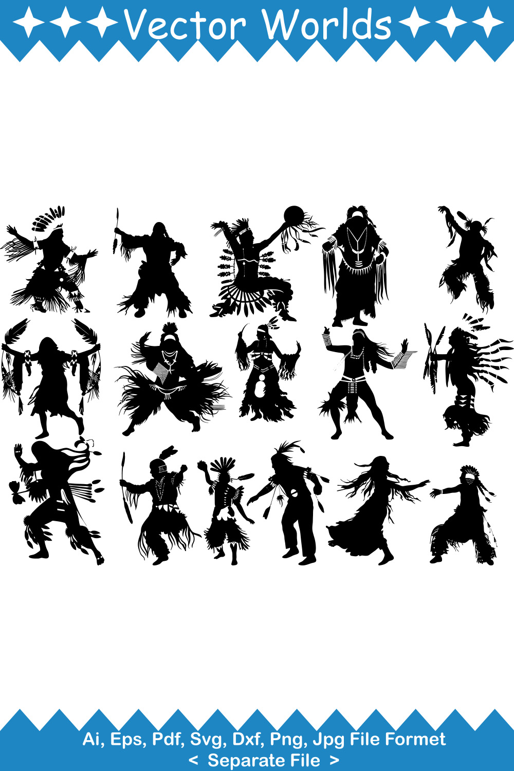 Native Dances SVG Vector Design pinterest preview image.