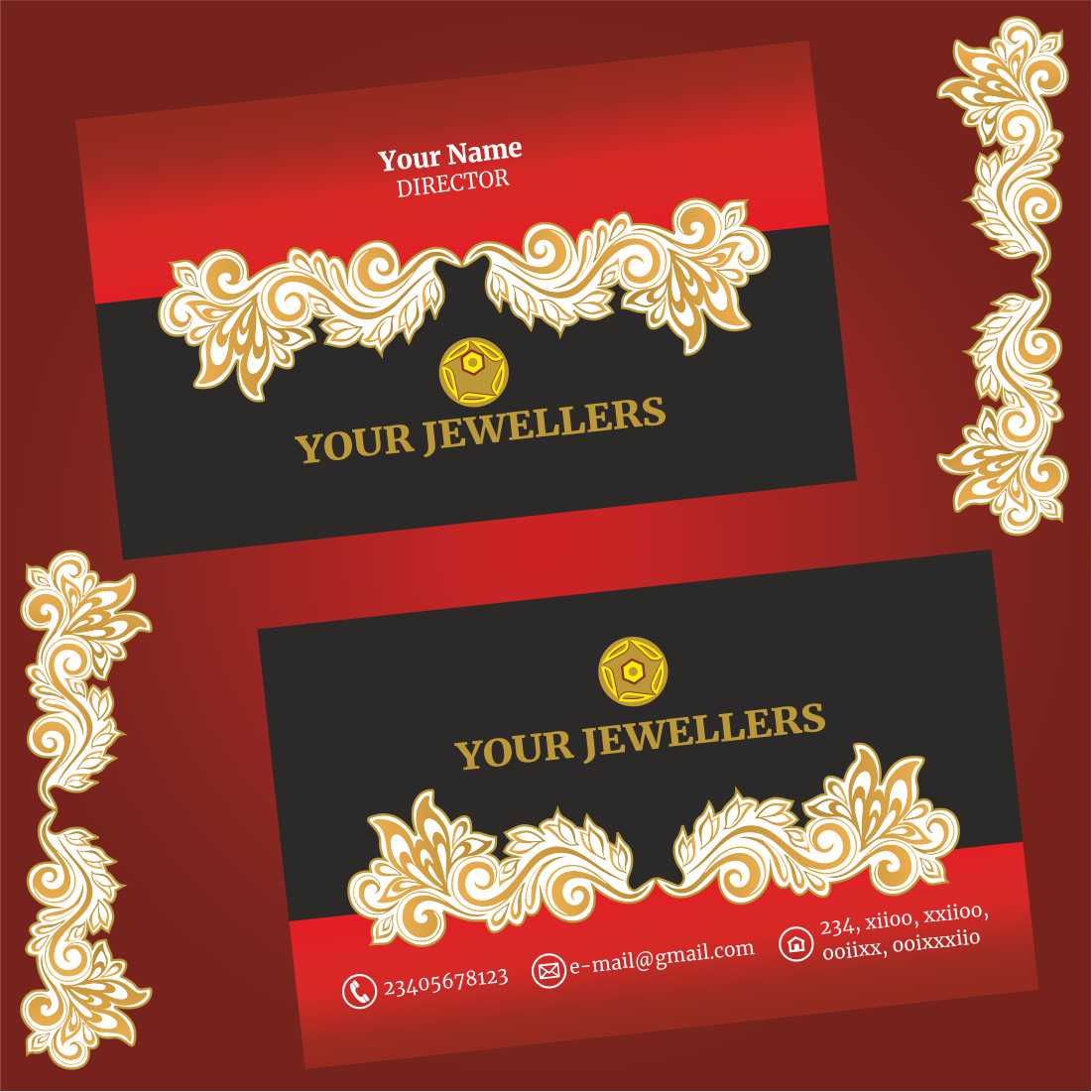 Business card template for jewelry manufacturers cover image.