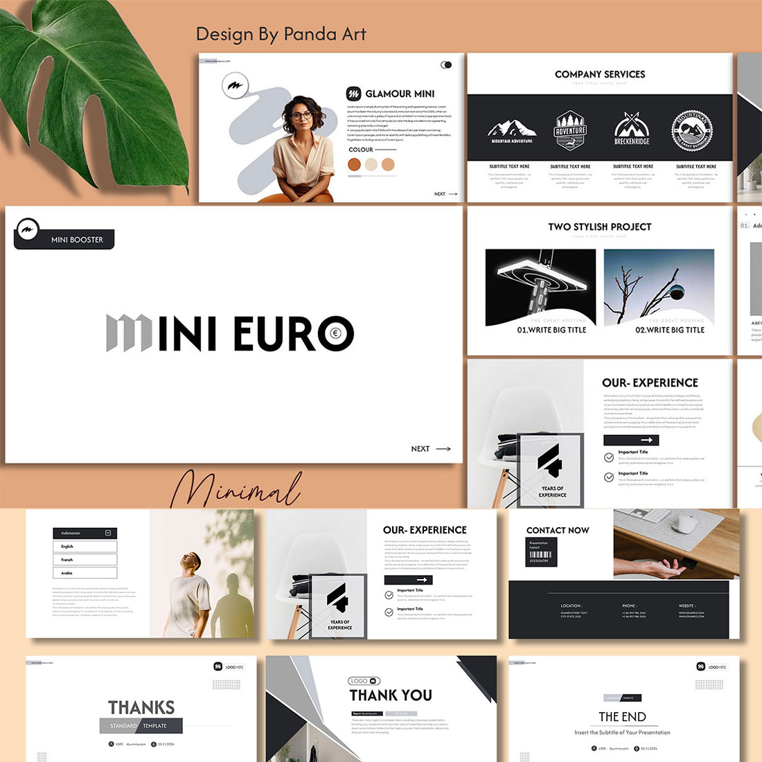 Mini Euro Minimal Google Slide Template cover image.