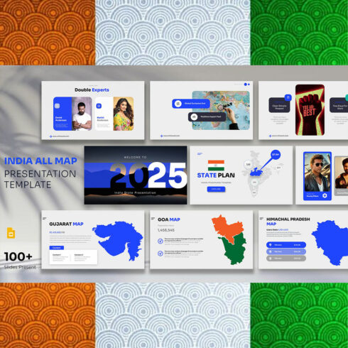 India All State Google Slide Template cover image.