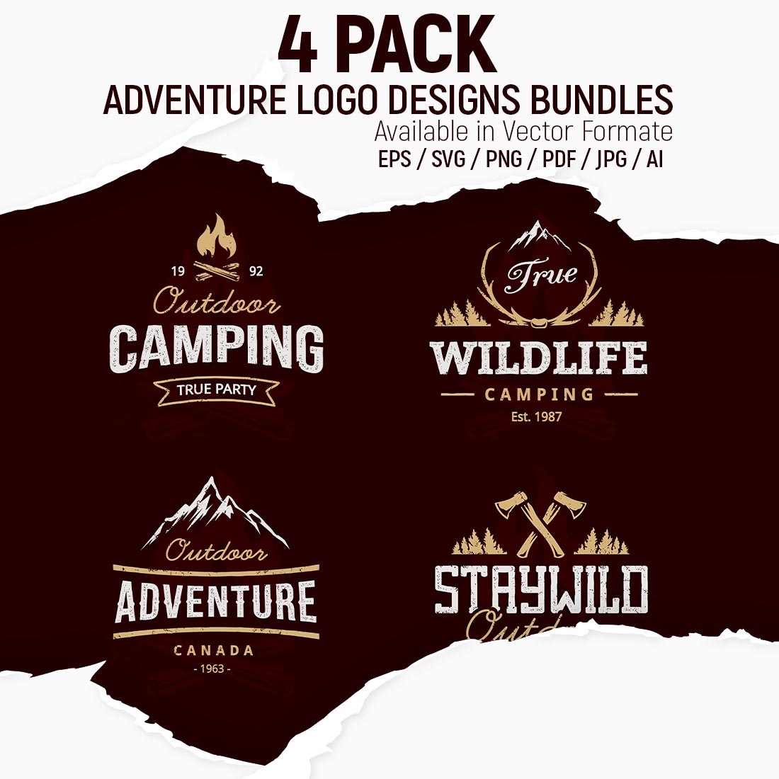 Adventure Logo designs bundles cover image.