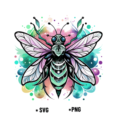 Intricate Bee with Pastel Watercolor Accents cover image.