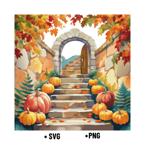 Autumn Stairway Archway Pumpkins cover image.