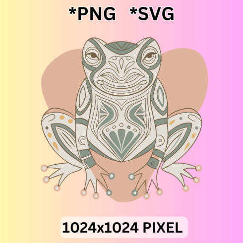 Color Blobs Tribal Frog clipart cover image.