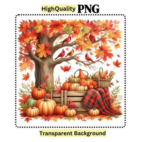 Colorful Autumn Garden Clipart cover image.