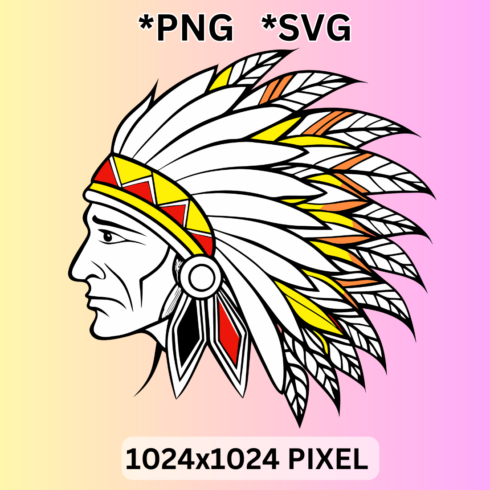 Line art Headdress clipart cover image.