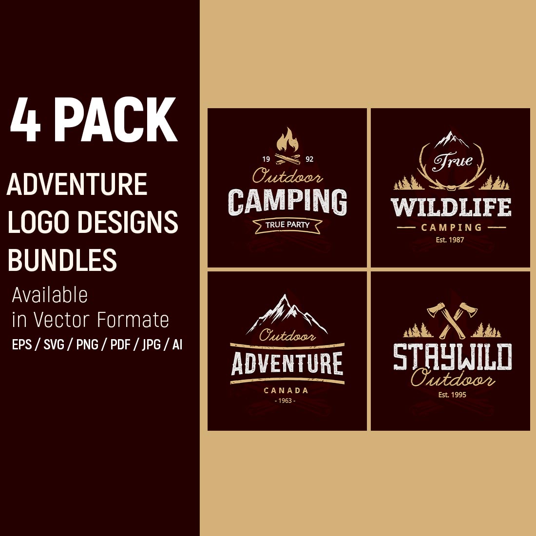 Adventure Logo designs bundles preview image.