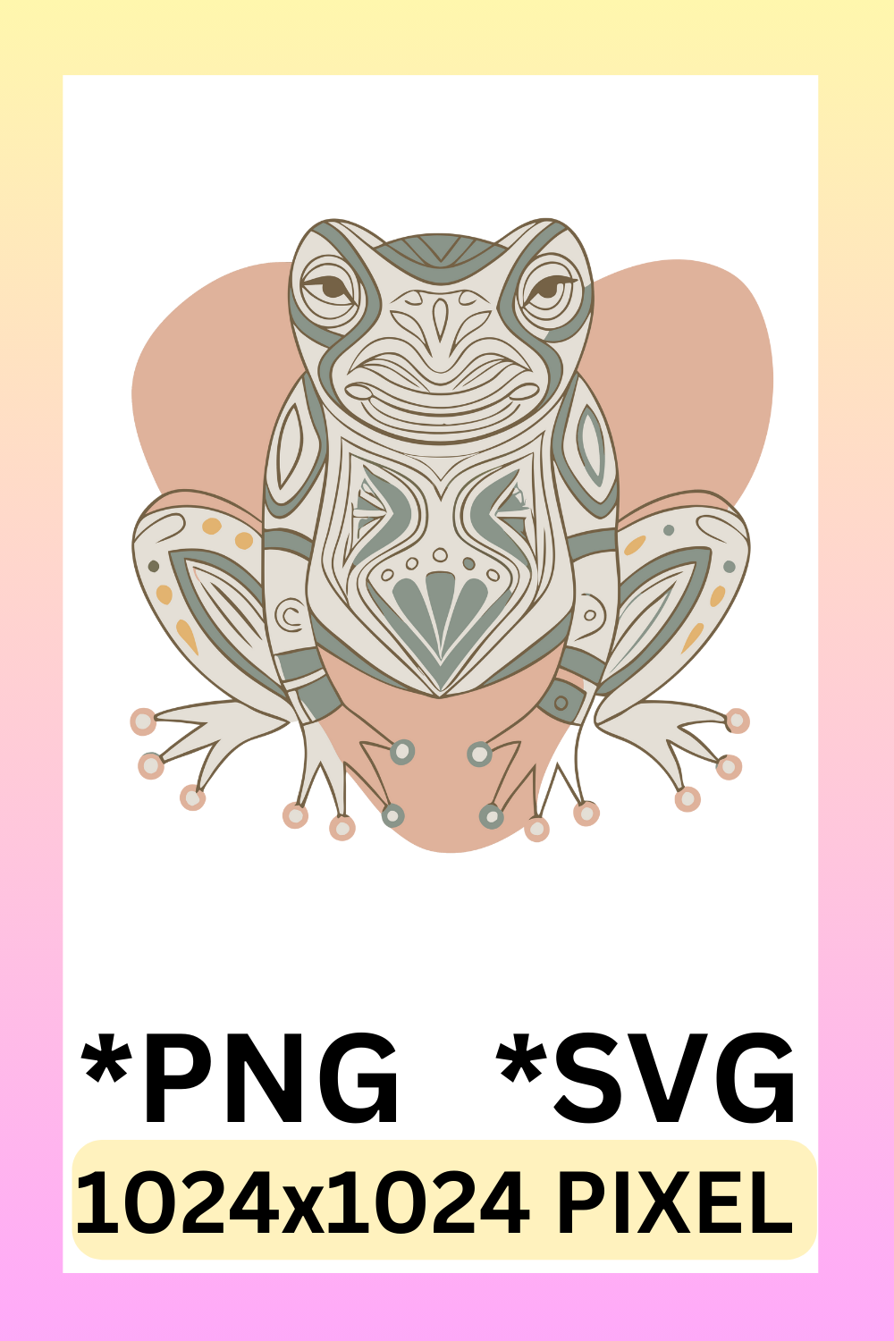 Color Blobs Tribal Frog clipart pinterest preview image.